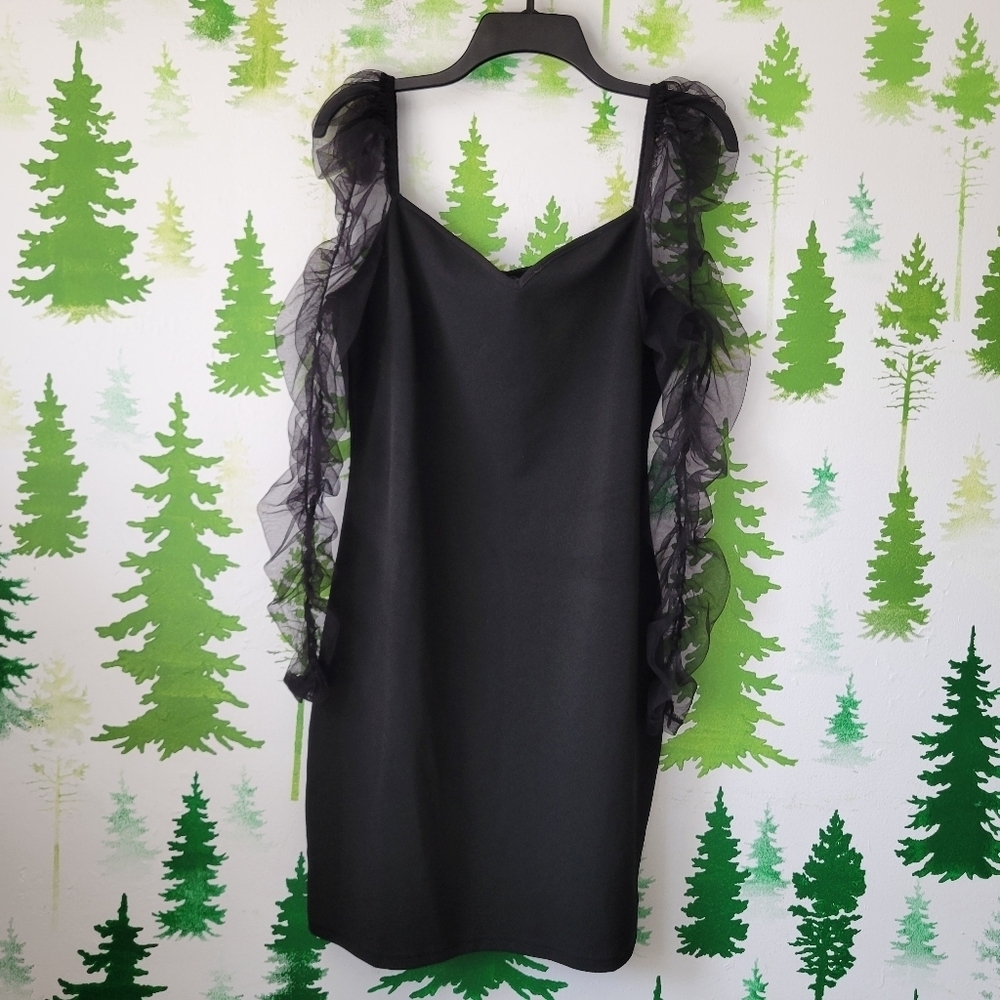 Shein Mesh Sleeve Bodycon Dress.